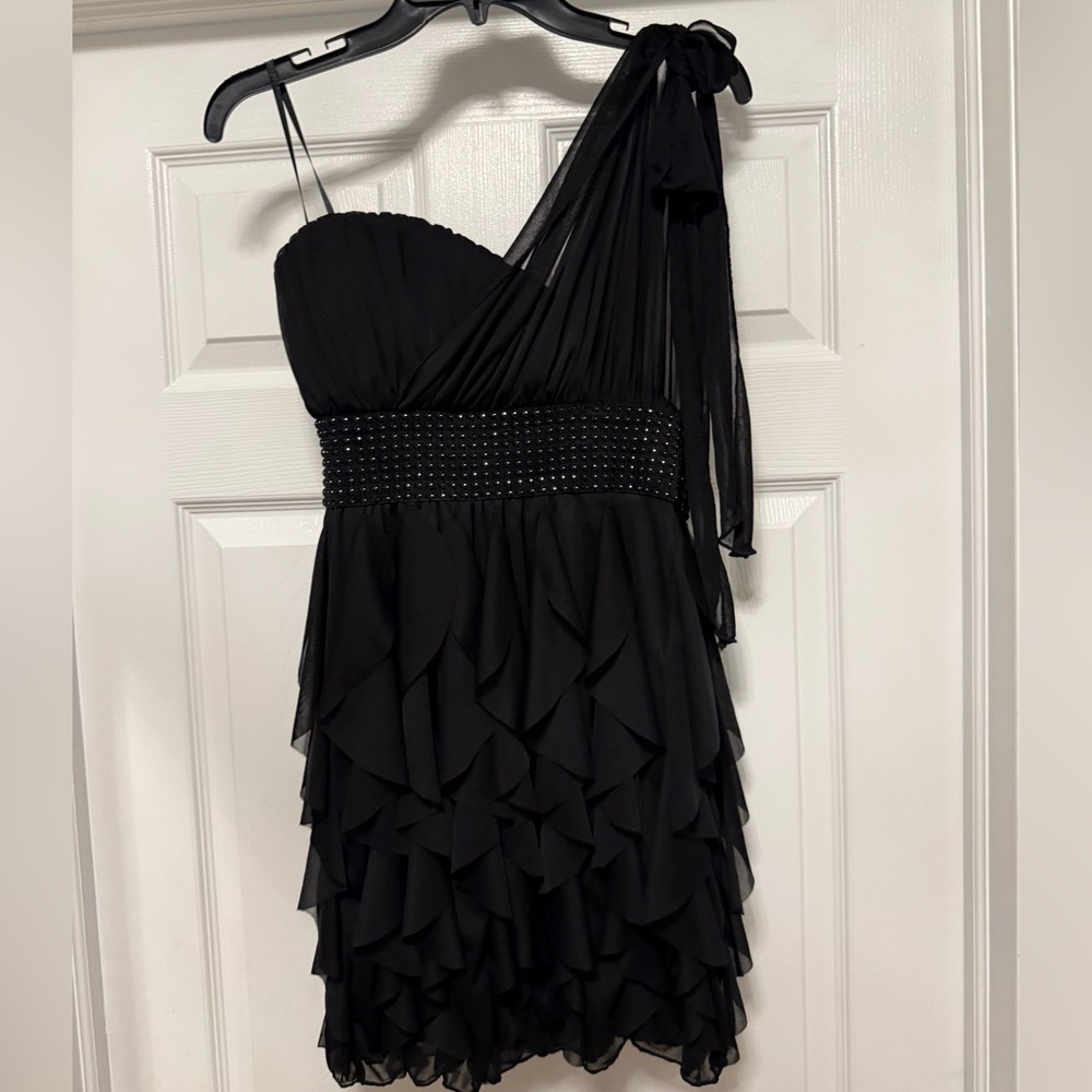 Roberta Black One-Shoulder Dress